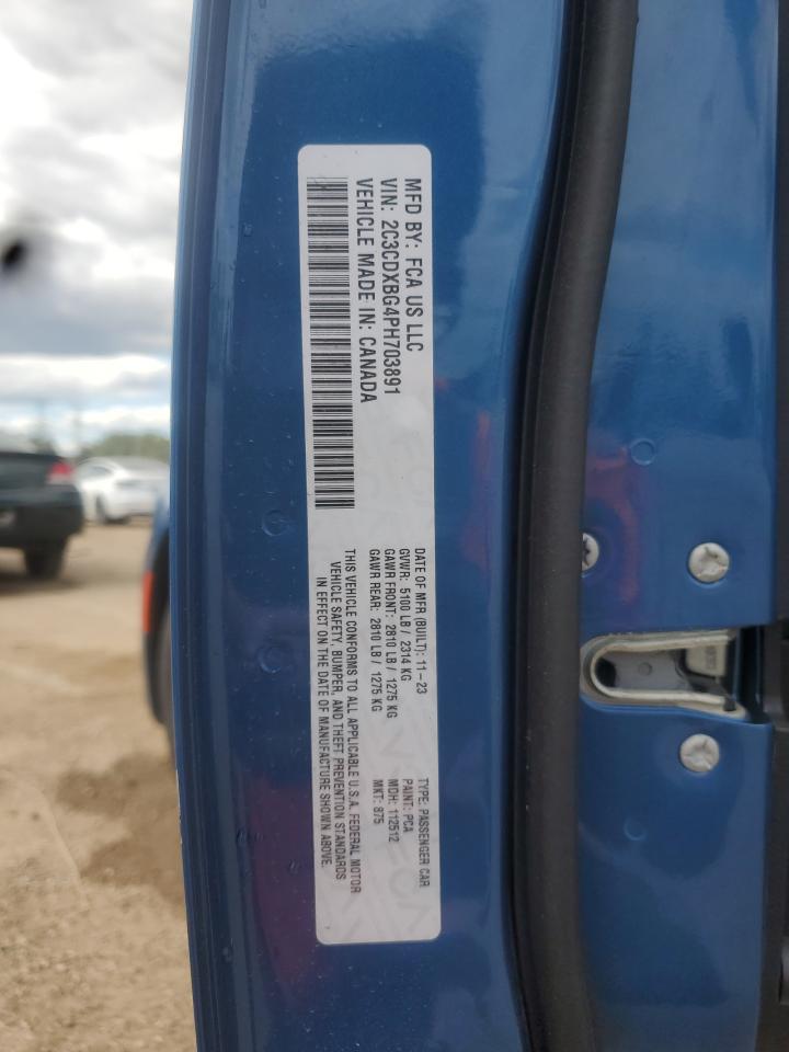 2023 Dodge Charger Sxt VIN: 2C3CDXBG4PH703891 Lot: 70361245