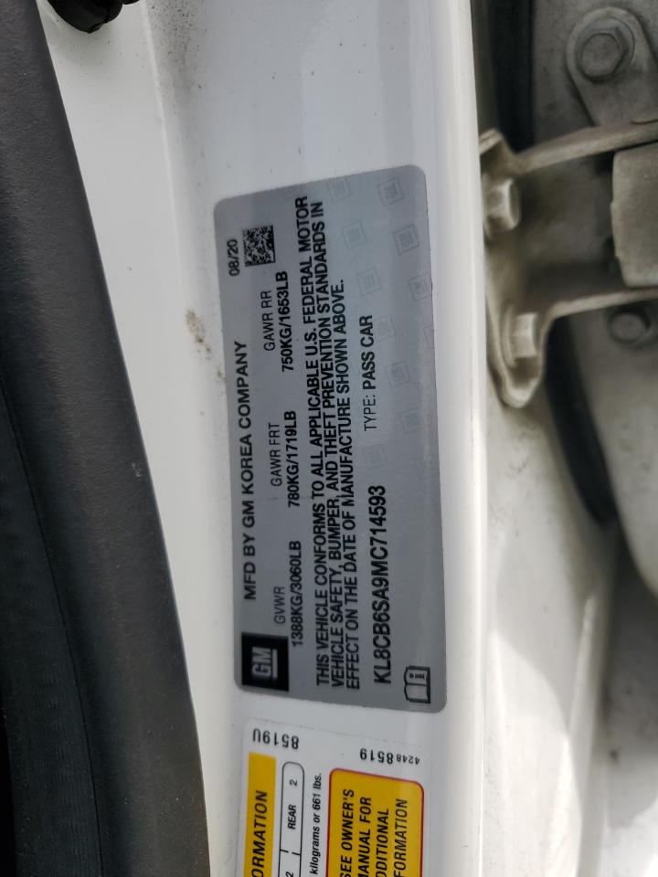 2021 Chevrolet Spark Ls VIN: KL8CB6SA9MC714593 Lot: 68291605