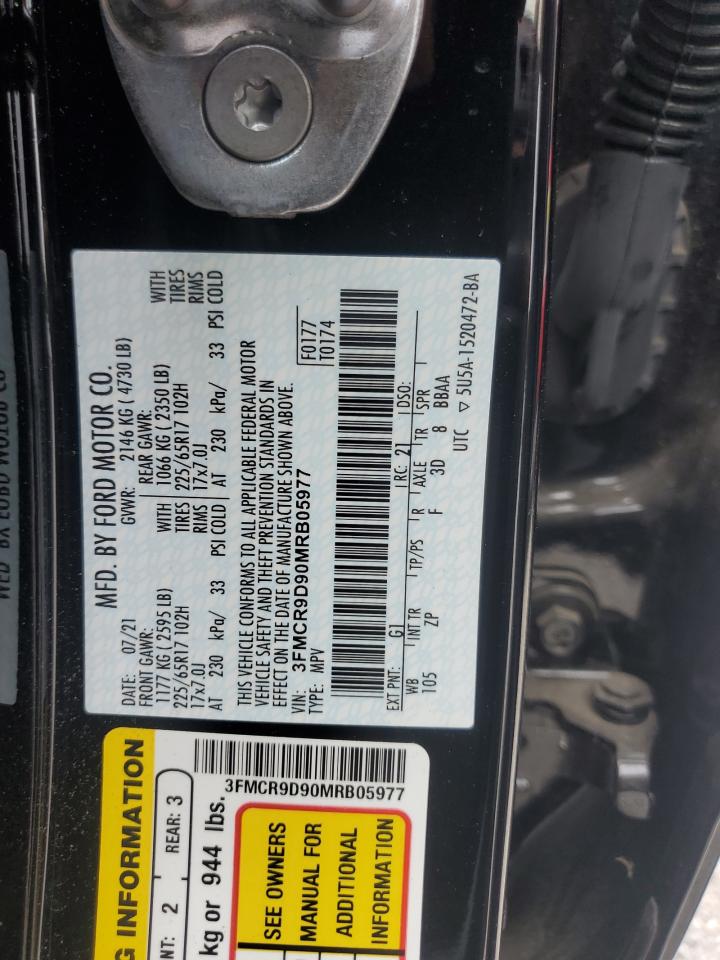 2021 Ford Bronco Sport Badlands VIN: 3FMCR9D90MRB05977 Lot: 69834295