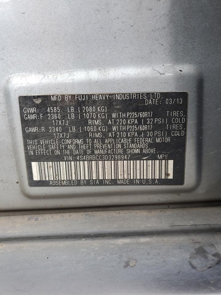 4S4BRBCC3D3298947 2013 Subaru Outback 2.5I Premium