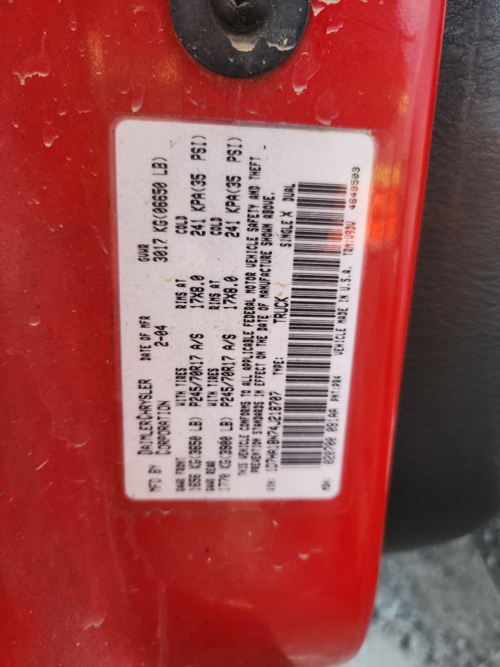 2006 Dodge Ram 1500 St VIN: 1D7HA18N74J218707 Lot: 68907725