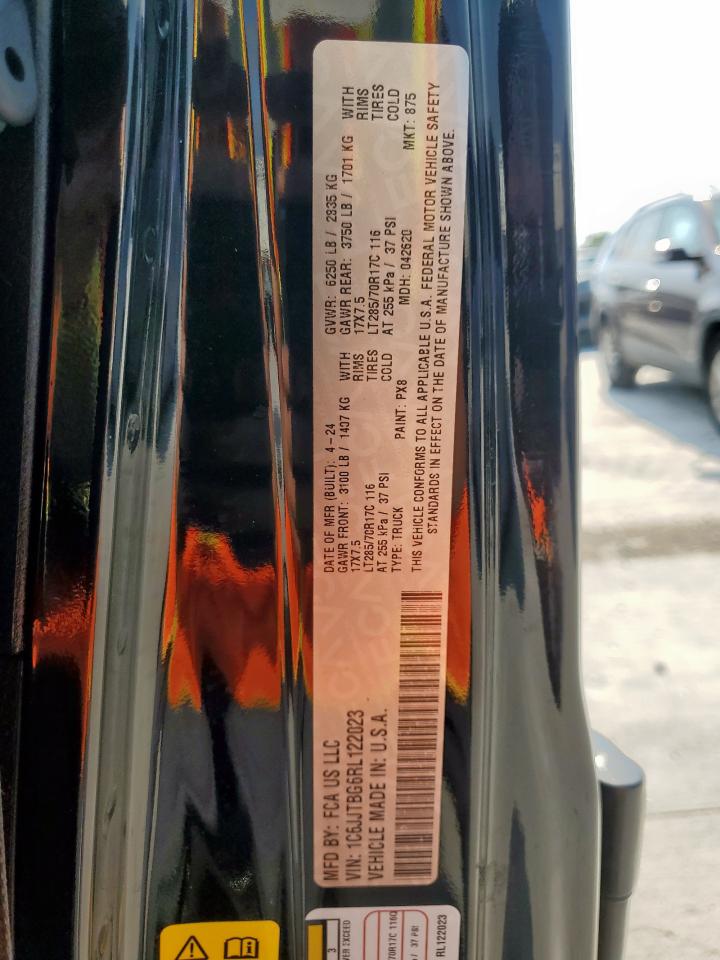 2024 Jeep Gladiator Rubicon VIN: 1C6JJTBG6RL122023 Lot: 69144735