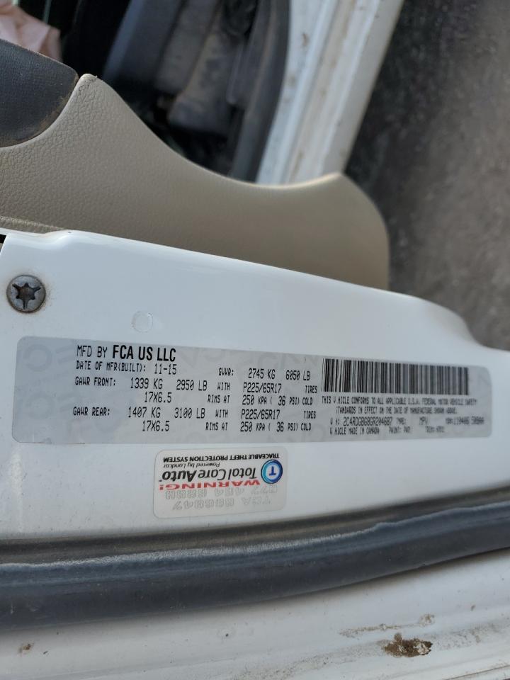 2016 Dodge Grand Caravan Se VIN: 2C4RDGBG8GR204687 Lot: 70213165