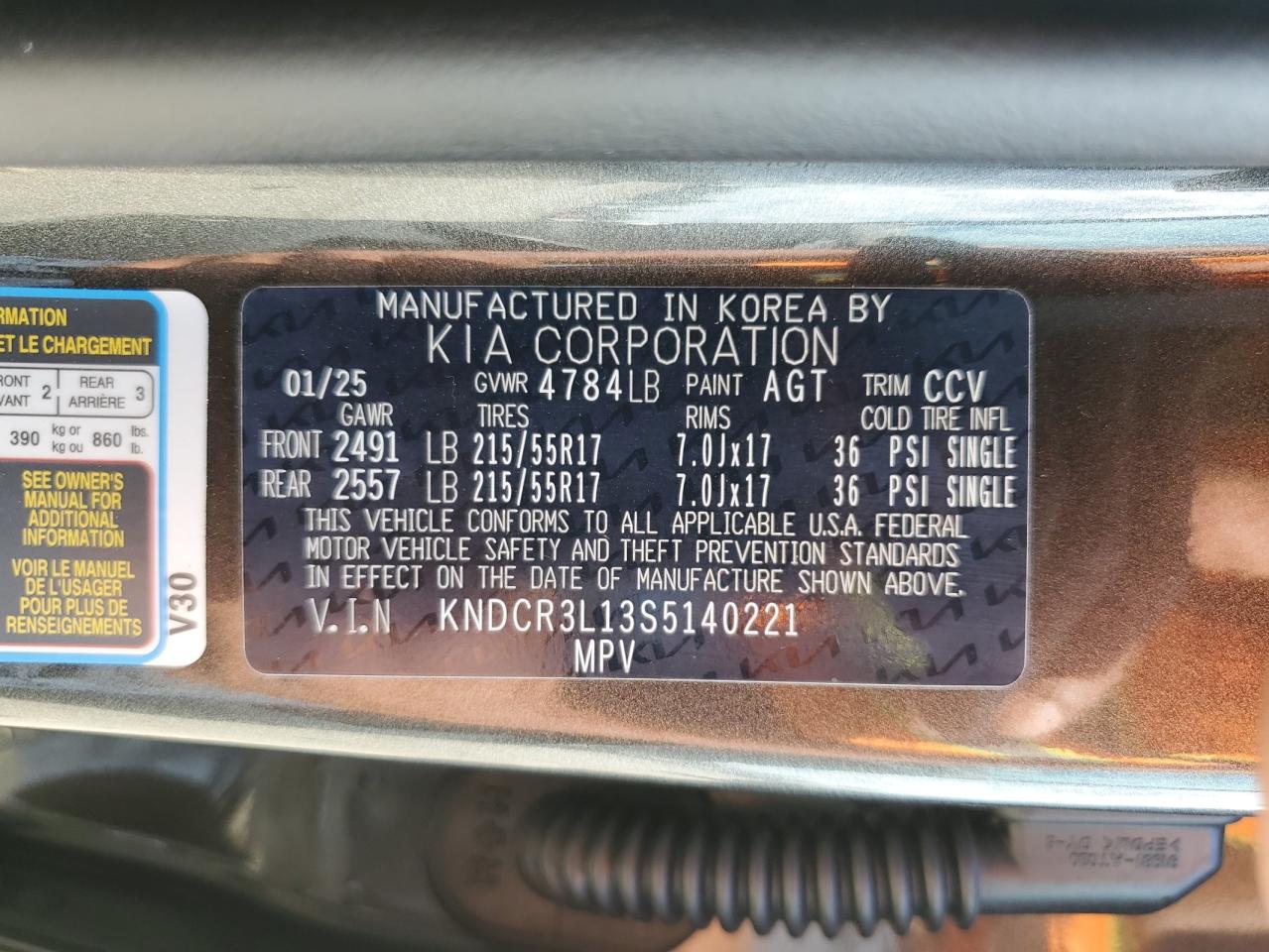 2025 Kia Niro Wind VIN: KNDCR3L13S5140221 Lot: 70323595