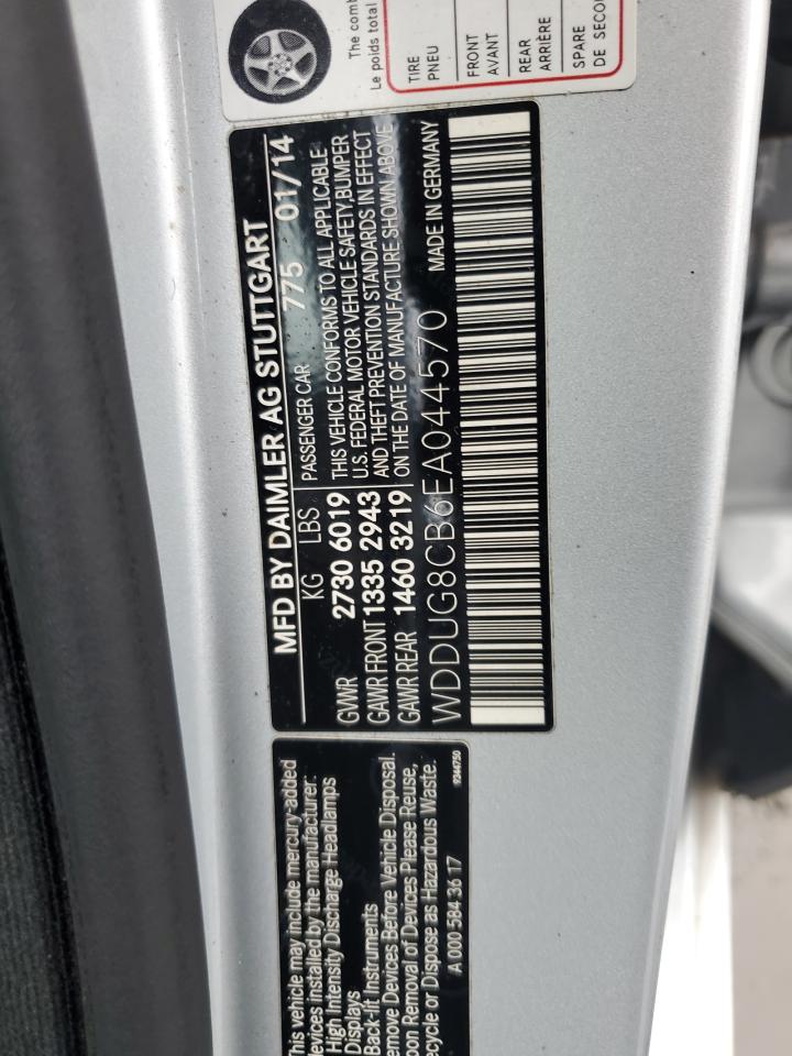 2014 Mercedes-Benz S 550 VIN: WDDUG8CB6EA044570 Lot: 67788365