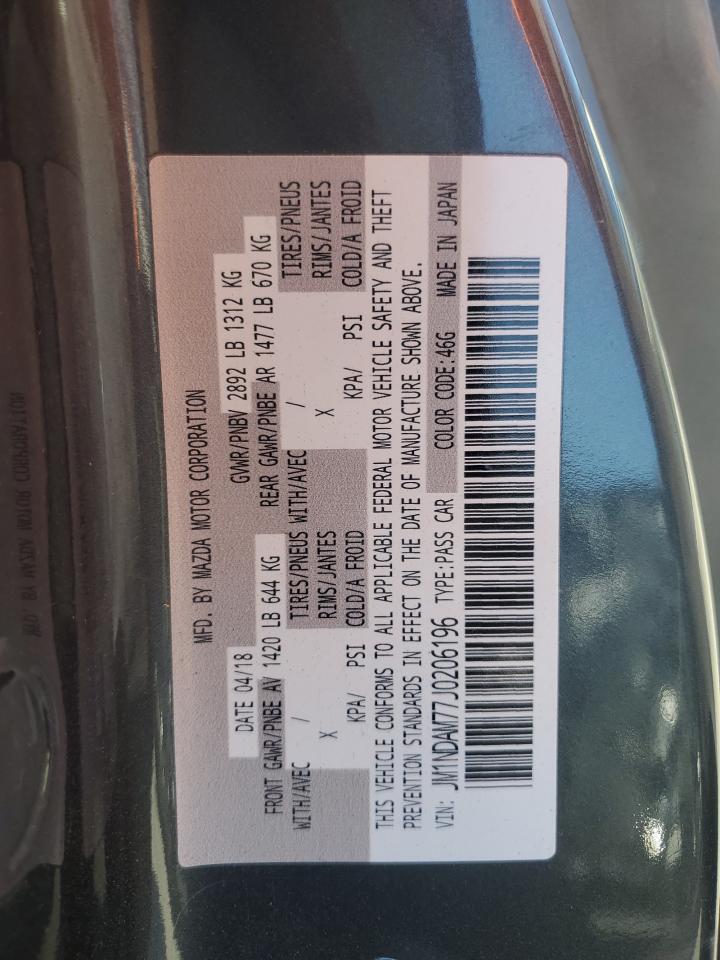 2018 Mazda Mx-5 Miata Grand Touring VIN: JM1NDAM77J0206196 Lot: 69072595