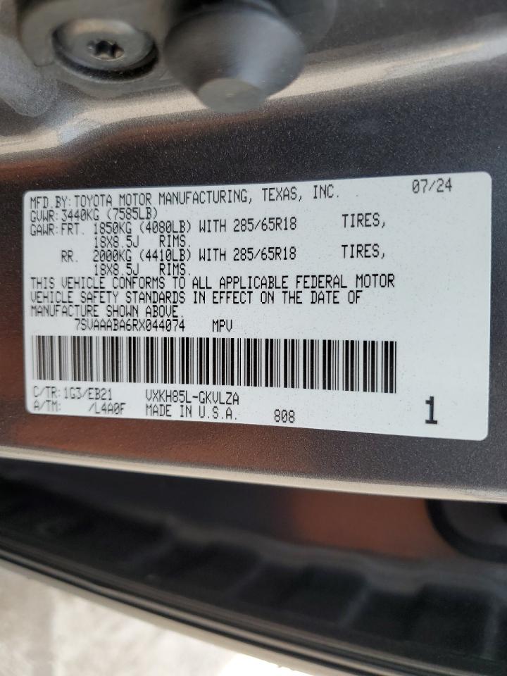 2024 Toyota Sequoia Sr5 VIN: 7SVAAABA6RX044074 Lot: 68927555