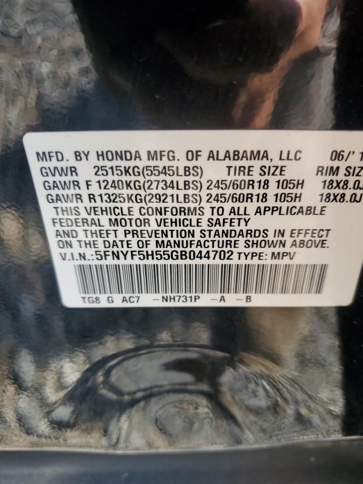 2016 Honda Pilot Exl VIN: 5FNYF5H55GB044702 Lot: 69067655