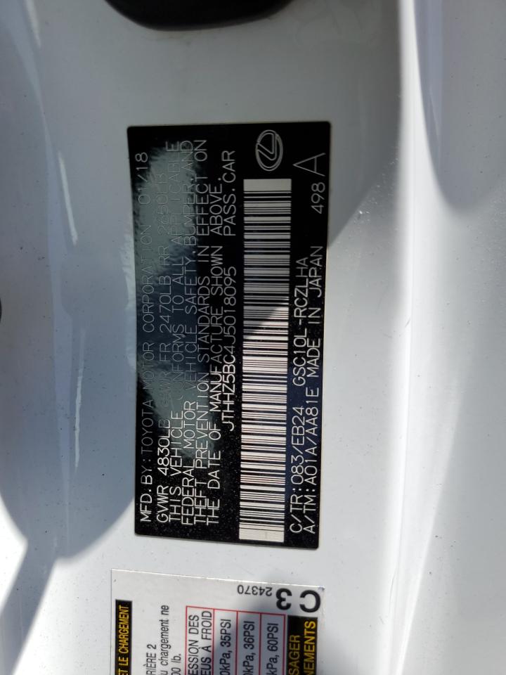 2018 Lexus Rc 350 VIN: JTHHZ5BC4J5018095 Lot: 67596355