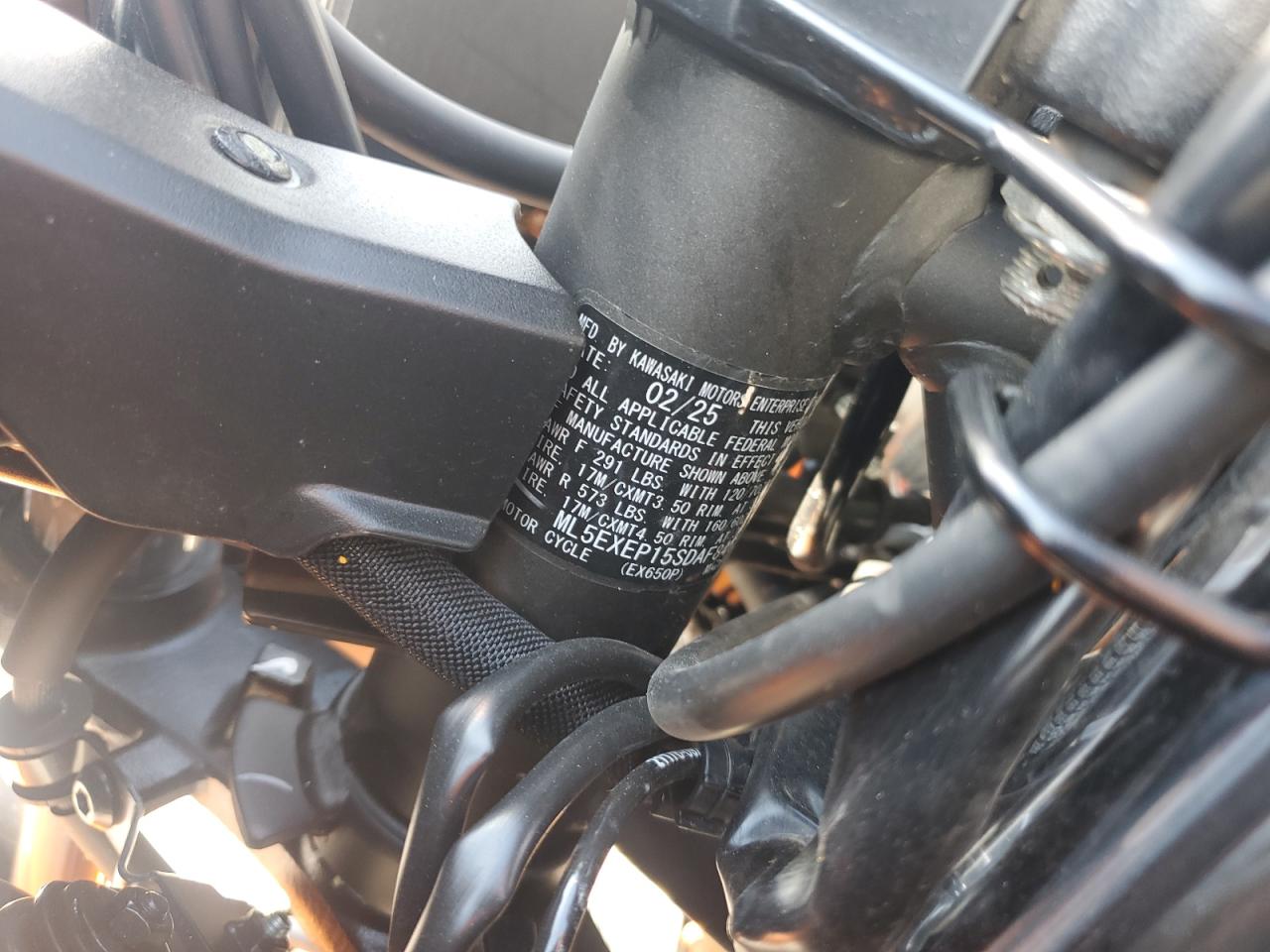 2025 Kawasaki Ex650 P VIN: ML5EXEP15SDAF8462 Lot: 68636885