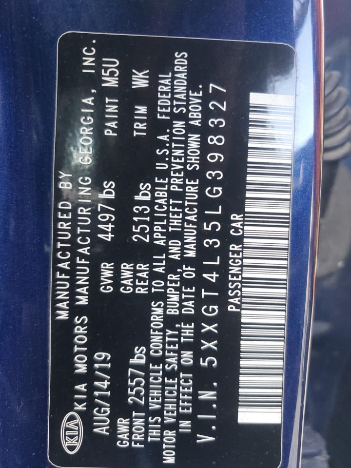 2020 Kia Optima Lx VIN: 5XXGT4L35LG398327 Lot: 70703225