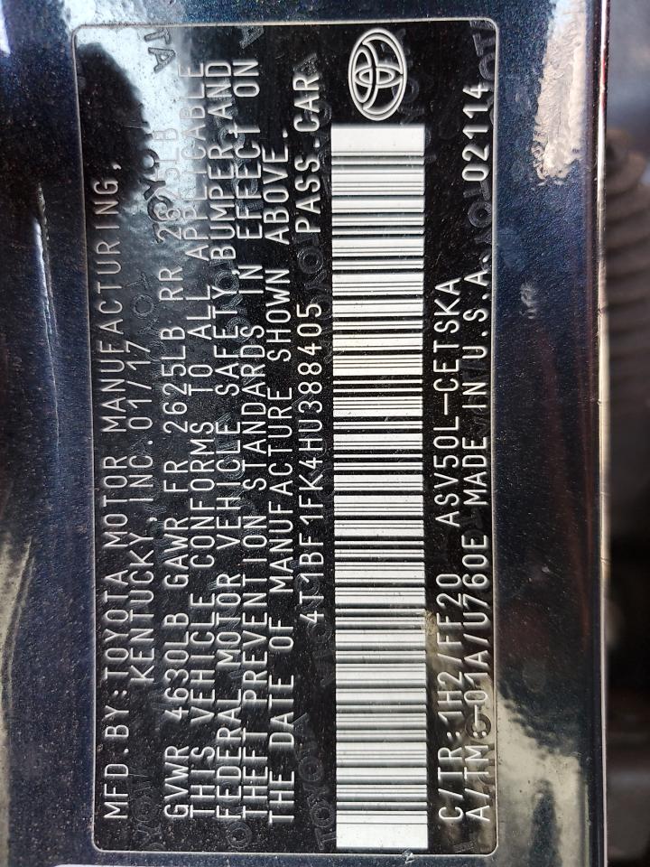 2017 Toyota Camry Le VIN: 4T1BF1FK4HU388405 Lot: 67408385