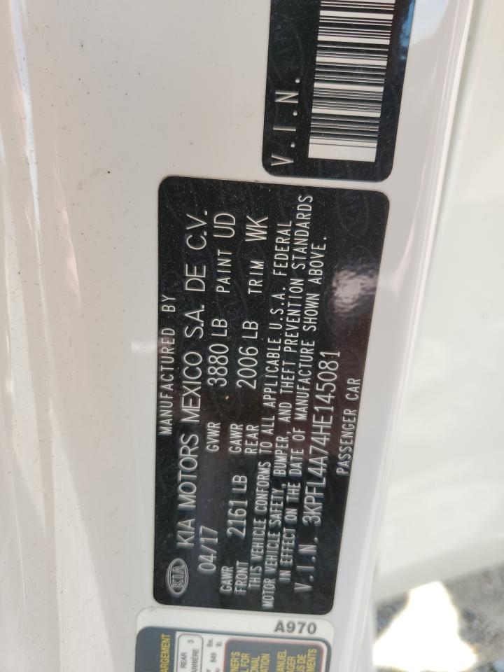 2017 Kia Forte Lx VIN: 3KPFL4A74HE145081 Lot: 68343055