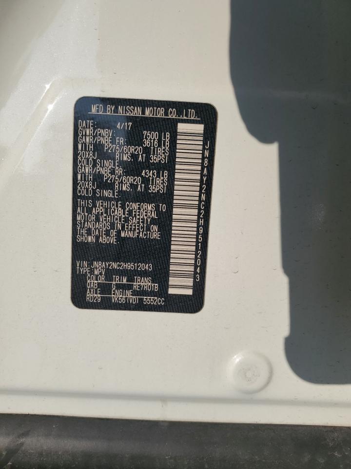2017 Nissan Armada Sv VIN: JN8AY2NC2H9512043 Lot: 67265715