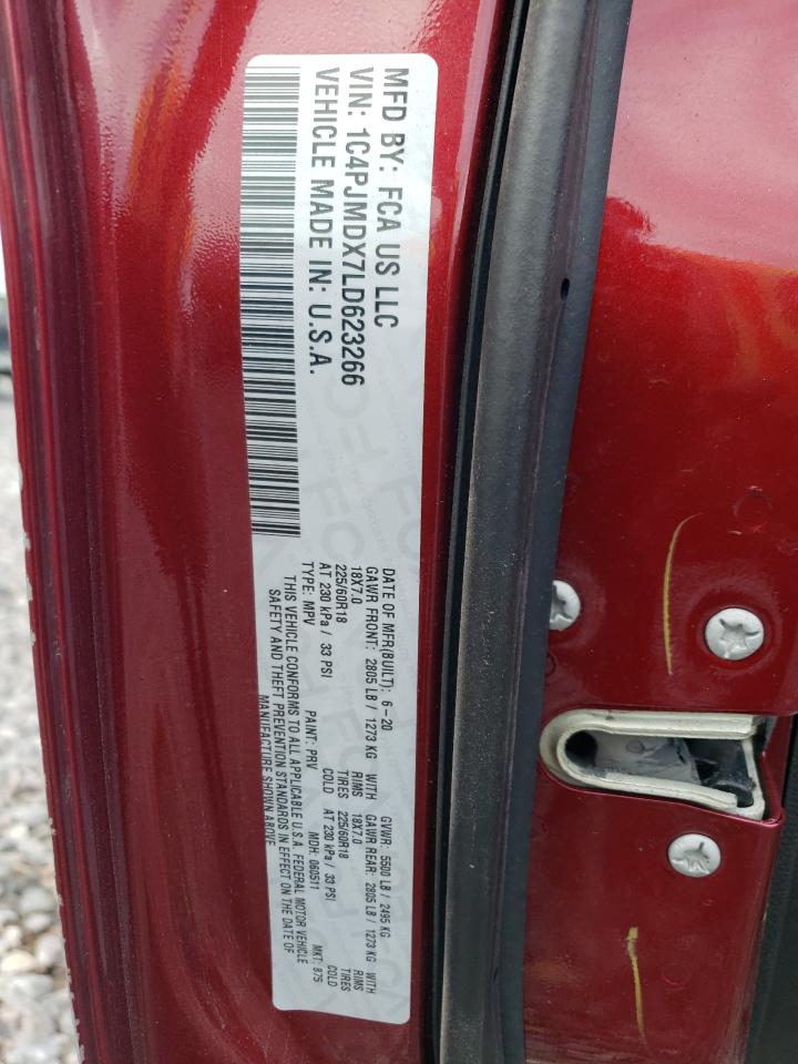 2020 Jeep Cherokee Limited VIN: 1C4PJMDX7LD623266 Lot: 69309615