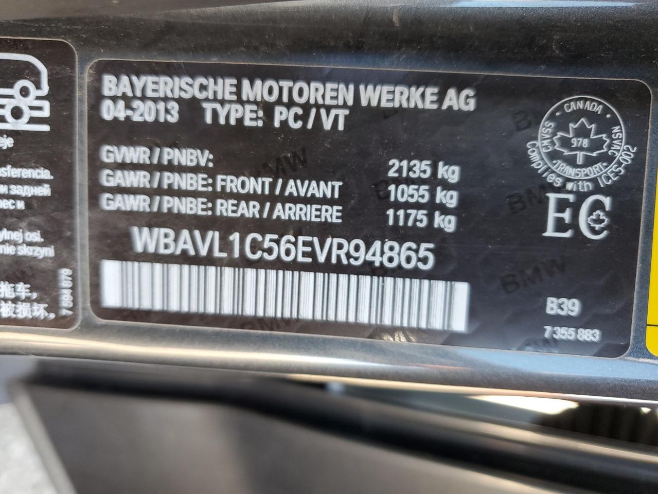 2014 BMW X1 xDrive28I VIN: WBAVL1C56EVR94865 Lot: 68959785