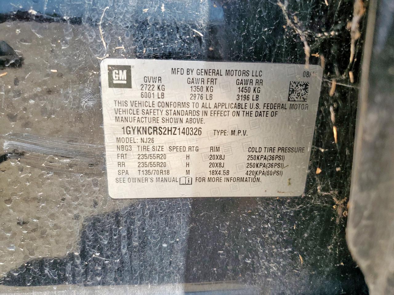 2017 Cadillac Xt5 Premium Luxury VIN: 1GYKNCRS6HZ234788 Lot: 68157265