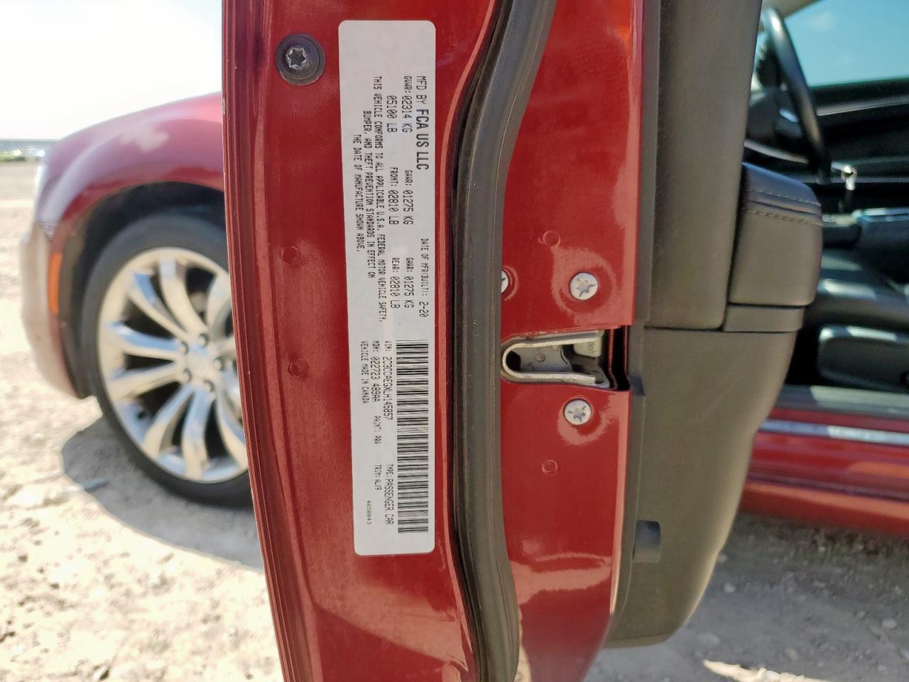 2020 Chrysler 300 Limited VIN: 2C3CCAEGXLH145857 Lot: 70427895