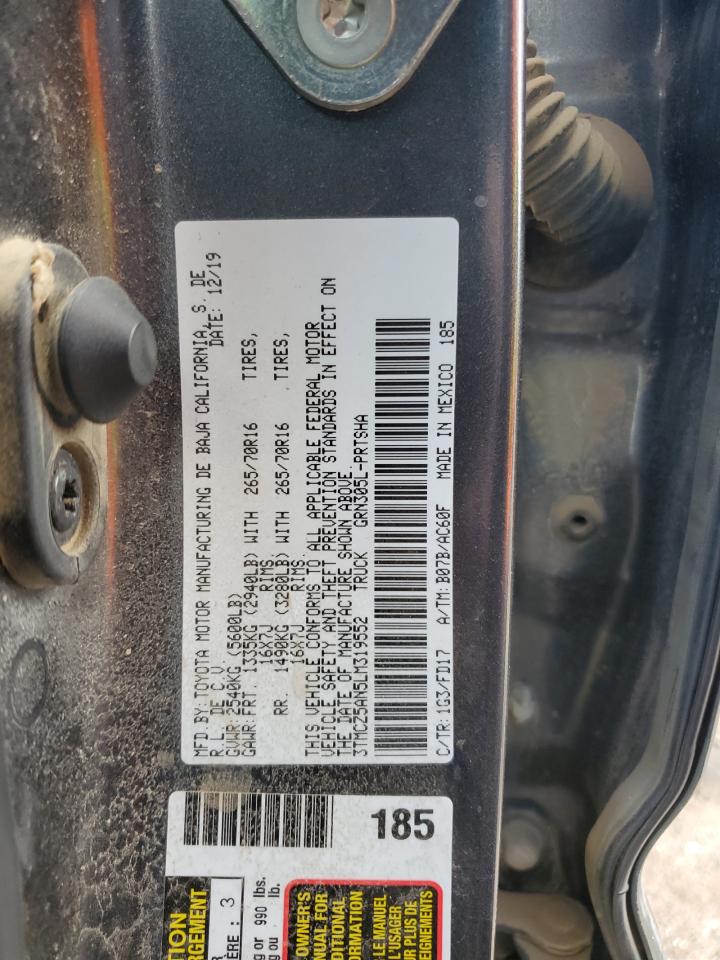 2020 Toyota Tacoma Double Cab VIN: 3TMCZ5AN5LM319552 Lot: 68539275