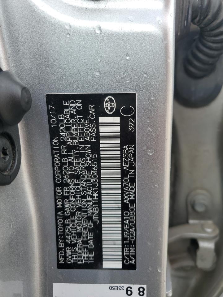 2018 Toyota Camry L VIN: JTNB11HK1J3046515 Lot: 68625055