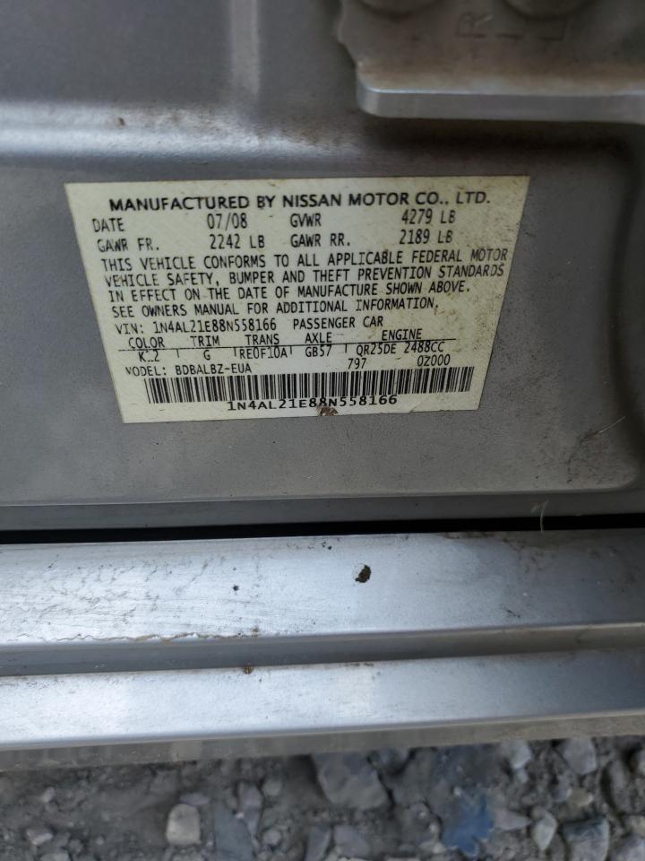 2008 Nissan Altima 2.5 VIN: 1N4AL21E88N558166 Lot: 67207295