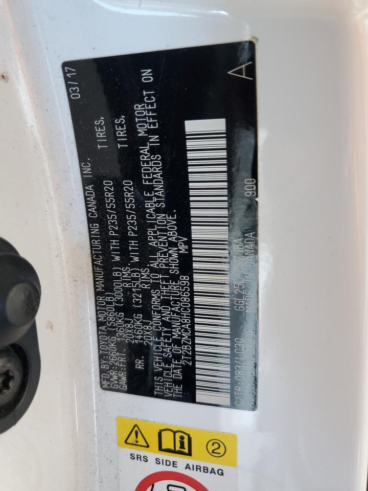 2017 Lexus Rx 350 Base VIN: 2T2BZMCA8HC086598 Lot: 70538695