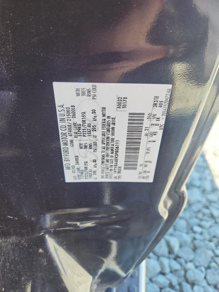 2003 Ford Ranger Super Cab VIN: 1FTYR44E93PB06111 Lot: 70730155