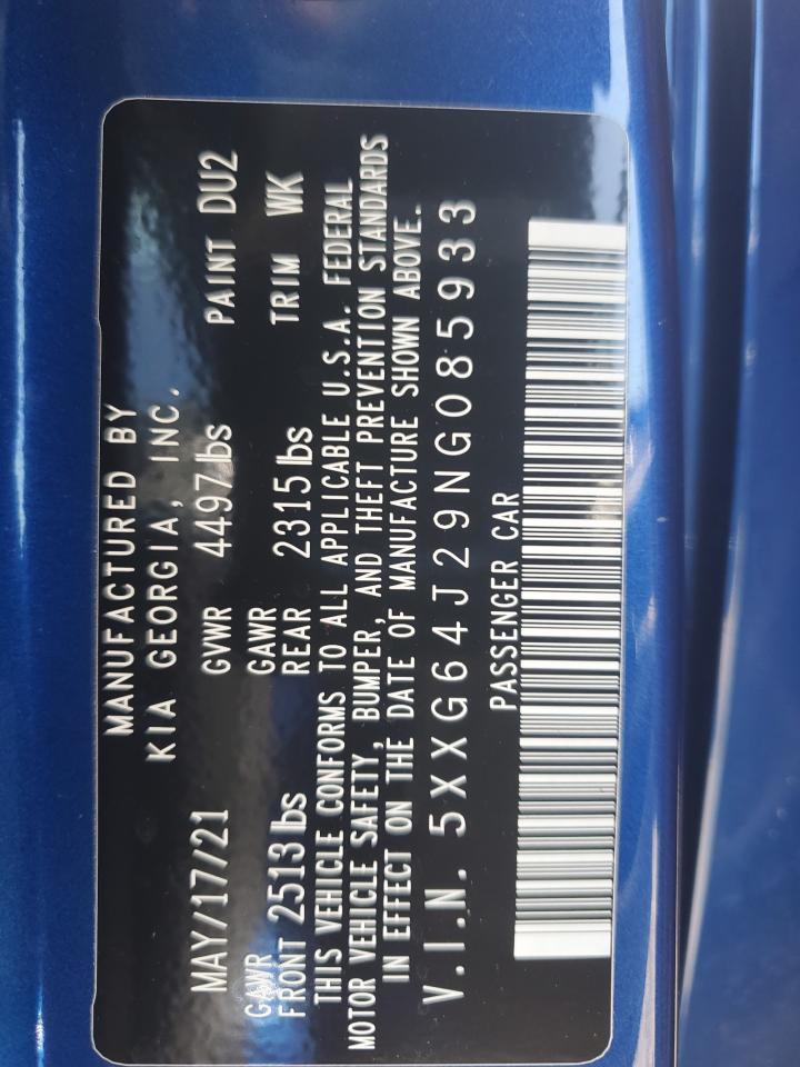 2022 Kia K5 Gt Line VIN: 5XXG64J29NG085933 Lot: 70317335