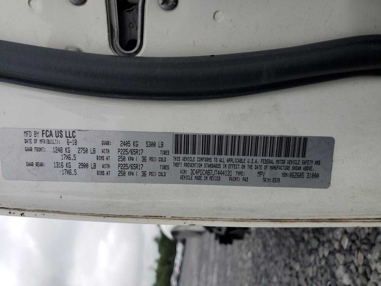 2018 Dodge Journey Se VIN: 3C4PDCAB7JT444131 Lot: 66801175