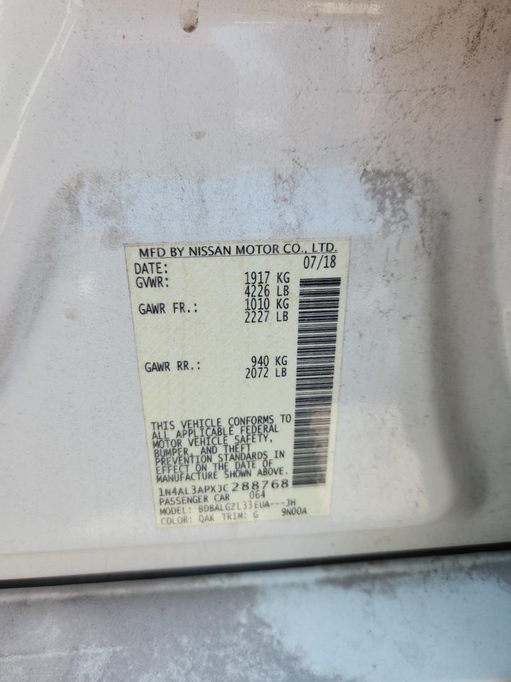 2018 Nissan Altima 2.5 VIN: 1N4AL3APXJC288768 Lot: 71157485