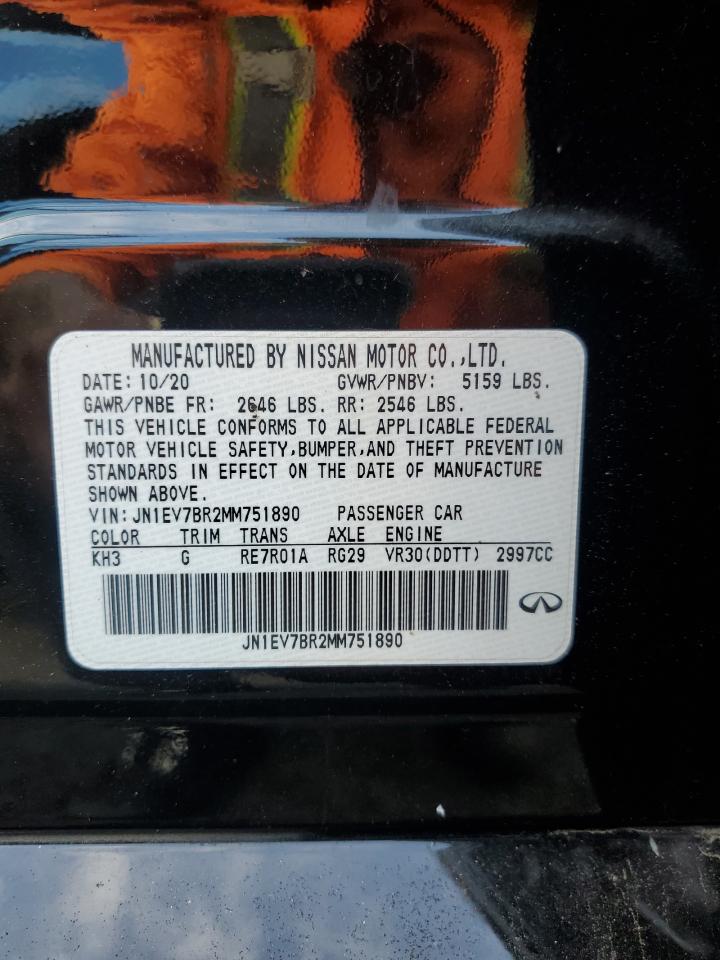 2021 Infiniti Q50 Luxe VIN: JN1EV7BR2MM751890 Lot: 67239175