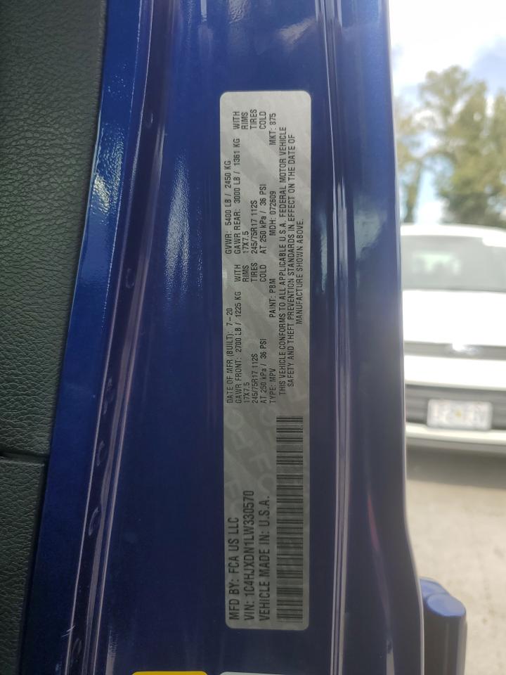 2020 Jeep Wrangler Unlimited Sport VIN: 1C4HJXDN1LW330570 Lot: 70043205