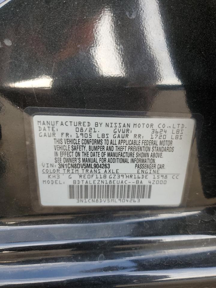 2021 Nissan Versa S VIN: 3N1CN8DV5ML904263 Lot: 70048175