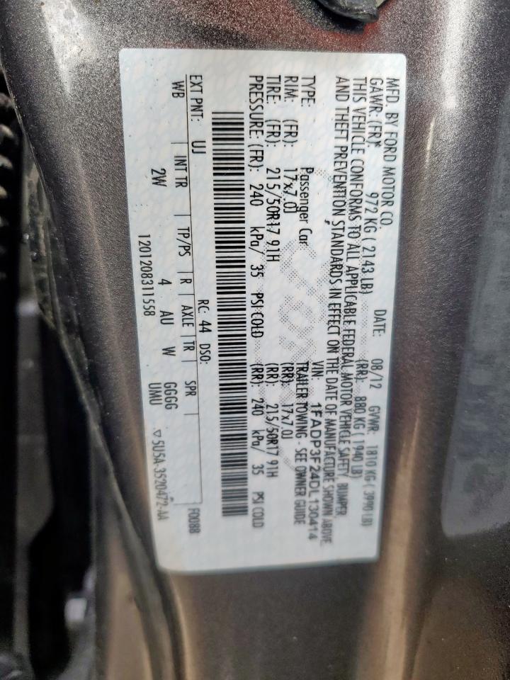 2013 Ford Focus Se VIN: 1FADP3F24DL130414 Lot: 69194125