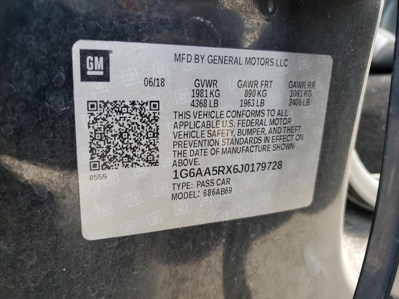 2018 Cadillac Ats VIN: 1G6AA5RX6J0179728 Lot: 70268015