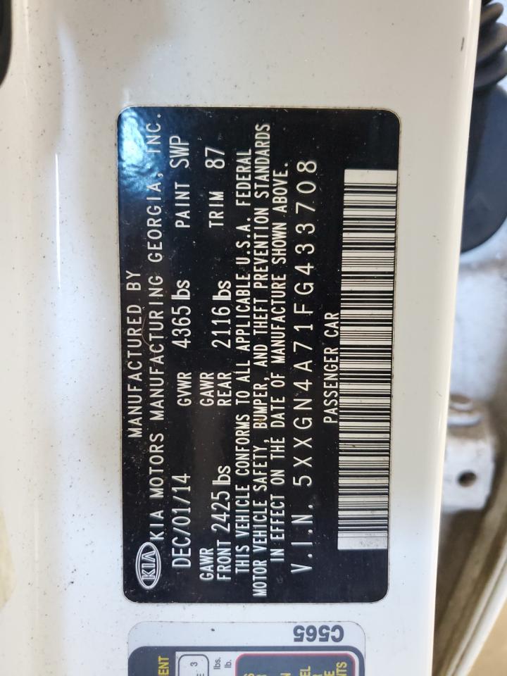 2015 Kia Optima Ex VIN: 5XXGN4A71FG433708 Lot: 70846285