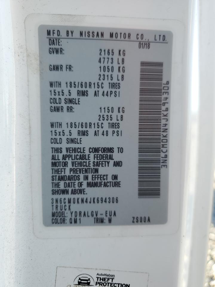 2018 Nissan Nv200 2.5S VIN: 3N6CM0KN4JK694306 Lot: 68080995