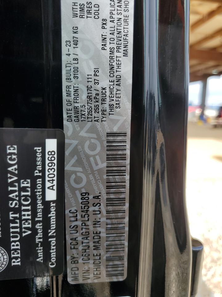 2023 Jeep Gladiator Sport VIN: 1C6HJTAG7PL545089 Lot: 69138695