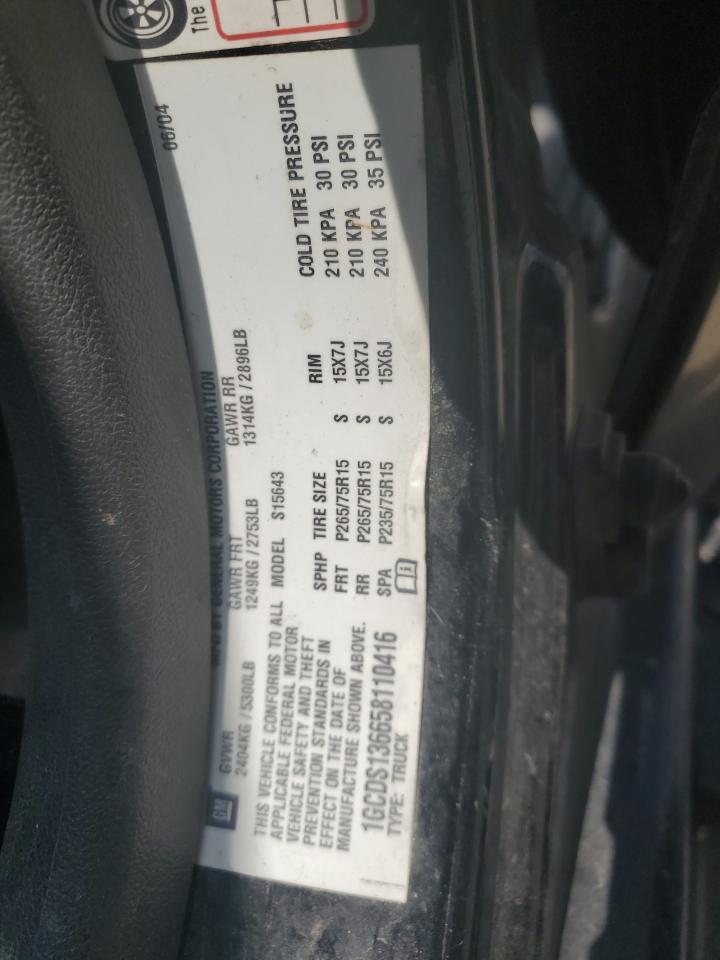 2005 Chevrolet Colorado VIN: 1GCDS136658110416 Lot: 68940255