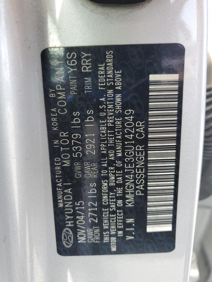 2016 Hyundai Genesis 3.8L VIN: KMHGN4JE3GU142049 Lot: 58973045