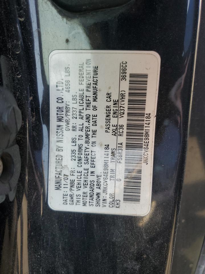 2008 Infiniti G37 Base VIN: JNKCV64E98M114184 Lot: 70540275