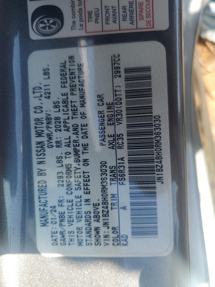 2024 Nissan Z Performance VIN: JN1BZ4BH0RM363030 Lot: 69657325