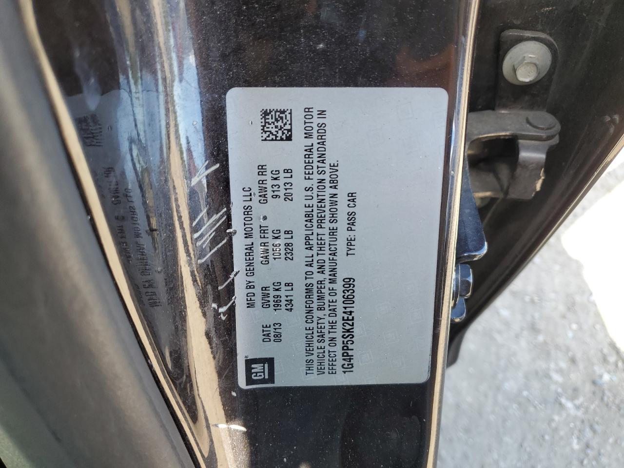 2014 Buick Verano VIN: 1G4PP5SK2E4106399 Lot: 70338085