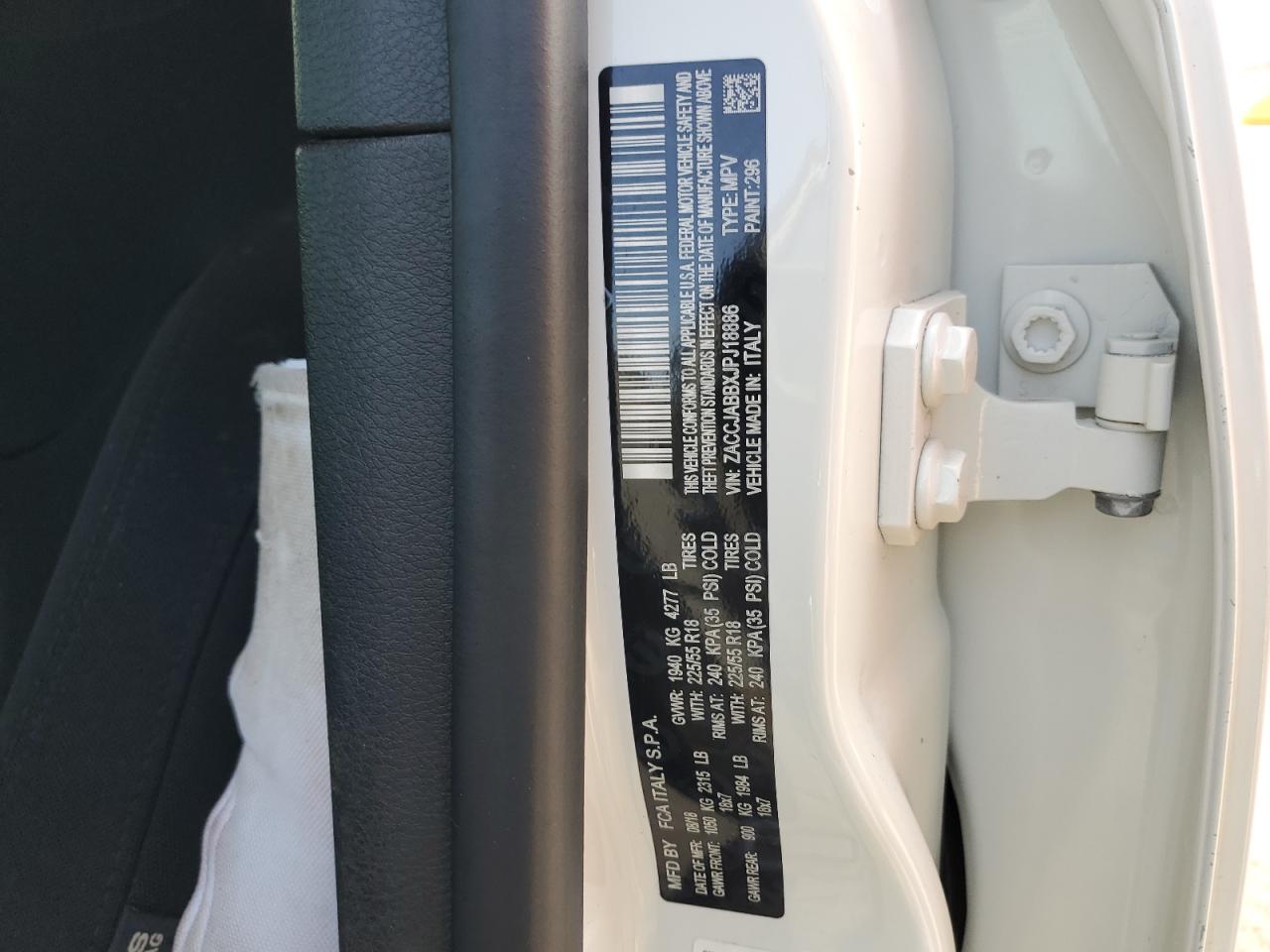 2018 Jeep Renegade Latitude VIN: ZACCJABBXJPJ18886 Lot: 69462865