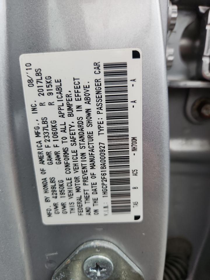 2011 Honda Accord Se VIN: 1HGCP2F61BA000927 Lot: 67858825