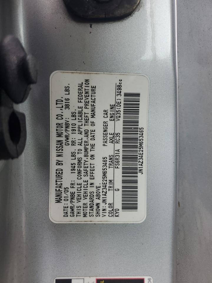 2005 Nissan 350Z Coupe VIN: JN1AZ34E25M653465 Lot: 68873895