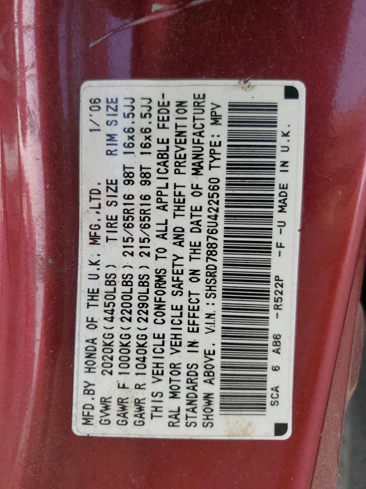 SHSRD78876U422560 2006 Honda Cr-V Ex