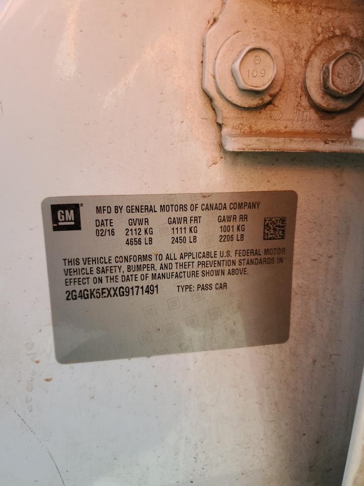 2016 Buick Regal VIN: 2G4GK5EXXG9171491 Lot: 69046215