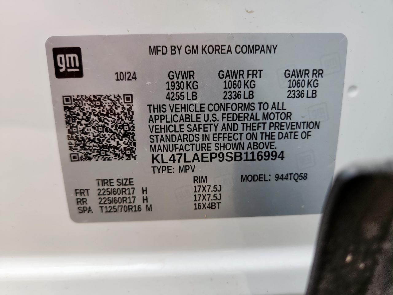 2025 Buick Envista Preferred VIN: KL47LAEP9SB116994 Lot: 71068975