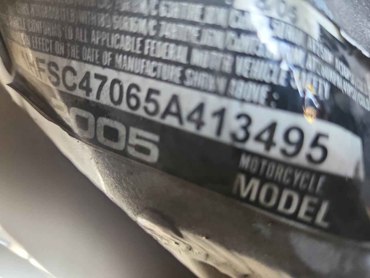 2005 Honda Gl1800 VIN: 1HFSC47065A413495 Lot: 70356925